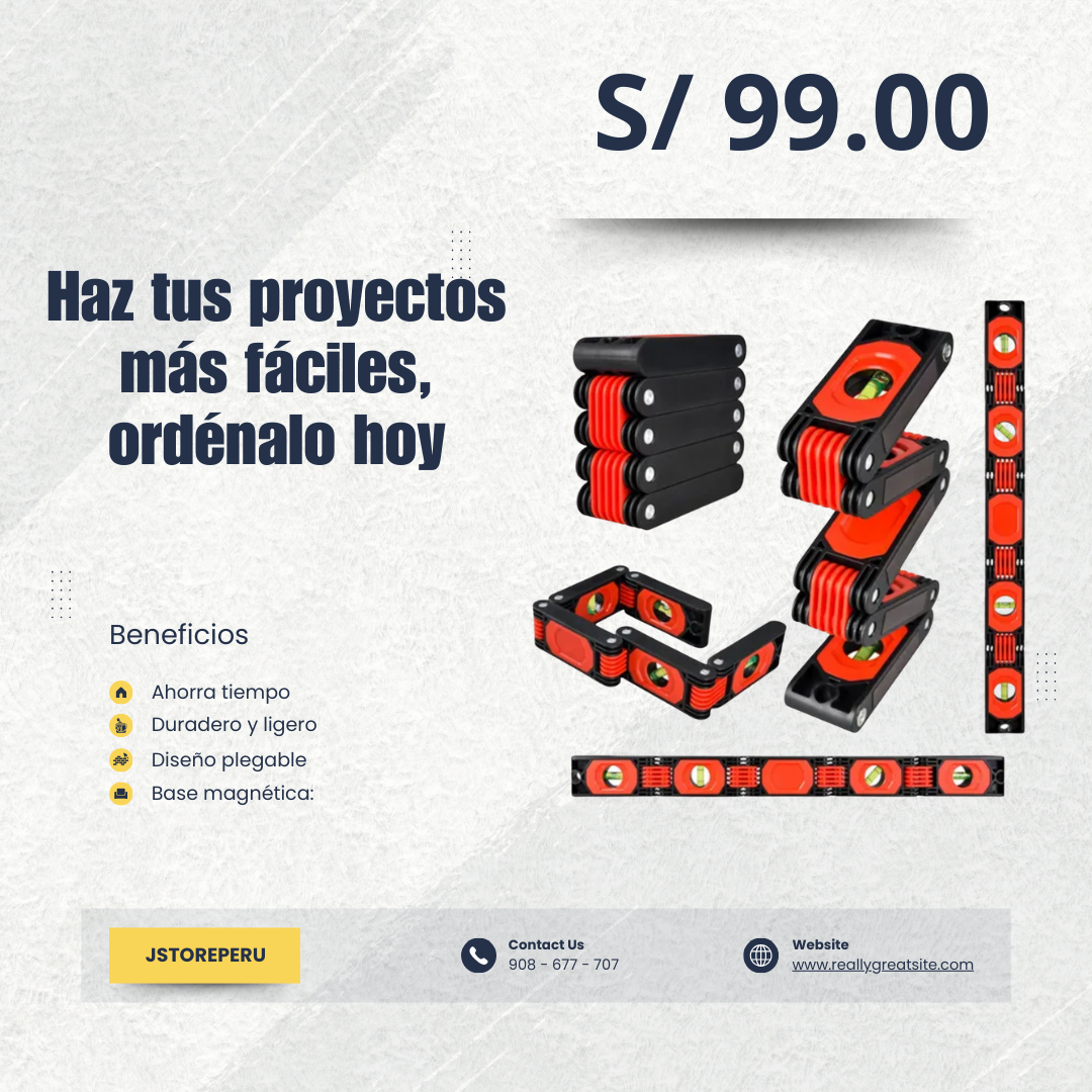 Nivel Plegable Todo en Uno - Herramienta de Precisión